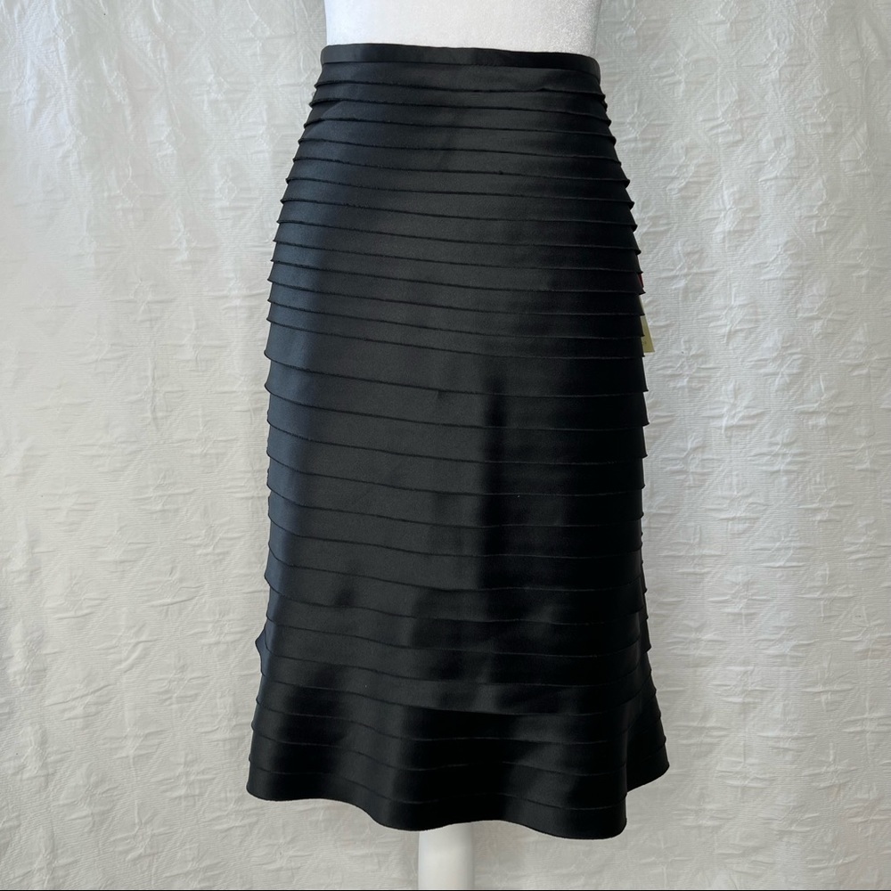 ! NWT JS Collections Black Satin Tiered Skirt